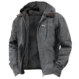 Chaqueta de Trabajo para <span class=keywords><strong>Hombre</strong></span>, Abrigo Cálido de Invierno <span class=keywords><strong>con</strong></span> Forro Polar de Poliéster y Algodón, Chaqueta de Trabajo <span class=keywords><strong>con</strong></span> <span class=keywords><strong>Capucha</strong></span> para <span class=keywords><strong>Hombre</strong></span> - Product Image 4