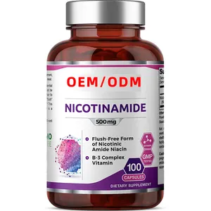Natuurlijke Flush-Vrije Vitamine Formule 100 Telling B3 500Mg Nicotinamide Capsules Ondersteunt De Gezondheid Van De Huidcel