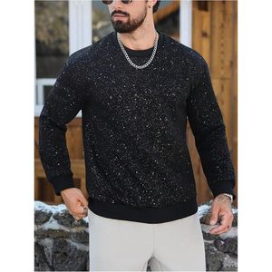 FOXA Sudadera con pedrería para hombre, cuello redondo, manga larga, informal, para otoño - Product Image 3