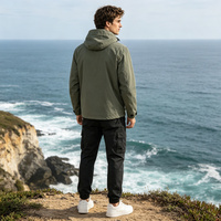 Veste coupe-vent légère à capuche pour homme, résistante à l'eau, veste décontractée pour l'extérieur, vêtements personnalisés OEM ODM