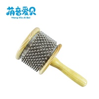 Metal Cabasa with Wooden Handle Percussion Instrument Cabasa