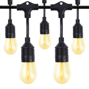 ETL 상장 상업용 등급 <span class=keywords><strong>48ft</strong></span> 실외 조명 스트링 헤비 듀티 24 개 S14 에디슨 전구 IP65 등급 - Product Image 1