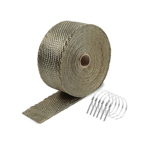 Titanium Fiber Exhaust Header <b>Pipe</b> Wrap <b>Tape</b> Heat Resistant Heat Insulation Wrap Exhaust Header <b>Pipe</b> <b>Tape</b> Cloth - Product Image 1