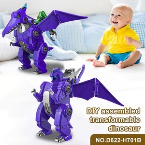 Giocattoli di assemblaggio DIY personalizzati trasformazionali di assemblaggio di dinosauri <span class=keywords><strong>giochi</strong></span> di ingegneria dei veicoli per ragazzi e giocattoli educativi - Product Image 2