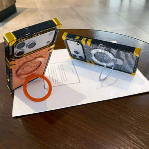 Nouvelle <span class=keywords><strong>coque</strong></span> de téléphone magnétique scintillante en TPU avec support pour <span class=keywords><strong>iPhone</strong></span> 17 Air 16 Pro Max, support carré, dos électroplaqué - Product Image 3