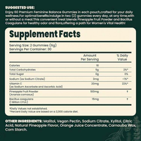 Gummies Équilibre Féminin Saveur Ananas Probiotiques Inclus Soutien du pH Vaginal Complément Santé Intime Soutien Immunitaire Femme