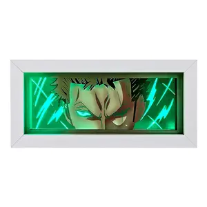 2023 Hot Selling Anime 3D Paper Cut Light Box Creative Plastic Picture Frame Led Night Lights