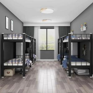 Cama litera doble de alta resistencia con estructura de hierro engrosada, multicapa, fácil de instalar para dormitorios escolares y construcción. - Product Image 4