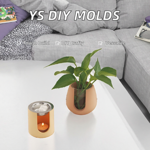Porte-bougie cylindrique en silicone avec diffuseur d'huiles essentielles et ensemble de pots de plantes pour la décoration de la maison - Product Image 2