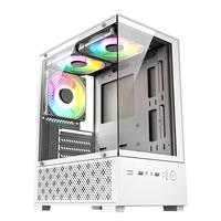 Hot Sale M-ATX ITX Desktop Case Black White Mid Tower with Aluminum Alloy Supports 280mm Graphics Card PC Case