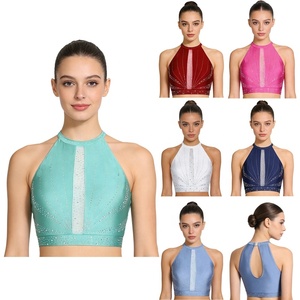 Traje de Danza Lírica de Alta Calidad para Mujer, Top Corto, Traje Moderno de Danza del Vientre para Actuaciones en Escenario y Competencias - Product Image 1