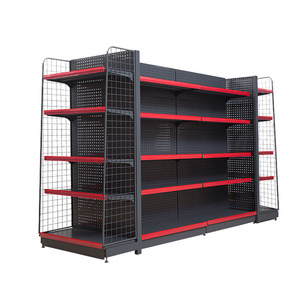 Rak Gondola Putih Dua Sisi Tugas Berat Kustom Pabrik untuk Supermarket, Rak <span class=keywords><strong>Display</strong></span> Toko Kelontong, dan Toko Swalayan - Product Image 1