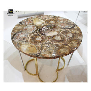 Di Fascia alta Mobili Rosa Cristallo Di Quarzo Pietra Pietrificato Tavolino In Legno - Product Image 2