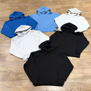 Dropshipping Men's 380g Spring Autumn Hooded Long Sleeve Casual Sweater Solid Color Pocket Woven <b>Thin</b> Style <b>Hoodie</b> Plain Dyed - Product Image 4