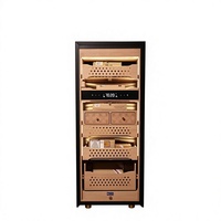 Humidor à cigares C5 152L avec revêtement en bois de cèdre, capacité 1200-1400 cigares, serrure à empreinte digitale, refroidisseur intelligent WiFi, 16-22 60-75% HR