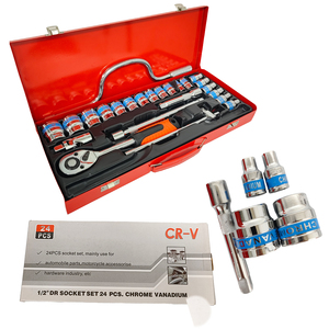 Kit d'outils multifonctions en aluminium, 24 pièces, clé à douille à cliquet en fer, boîte à outils, ensembles d'outils à main - Product Image 5