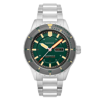 Montre de plongée lumineuse de luxe automatique mécanique étanche pour hommes avec ceinture en acier