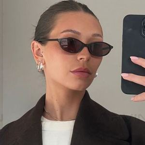 Lunettes de soleil pour femme 2025, style vintage, légères, en plastique, petite monture, protection UV400, forme ovale œil de chat - Product Image 4