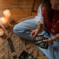 Impression personnalisée cartes de tarot noires et oracles carte de tarot en gros version russe cartes de tarot calsic