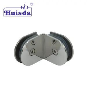 HSD 672 High-quality Shower Bathroom Glass Door Hinge SS304 Stainless Steel Glass Clamp Glass Bracket 90 Degree
