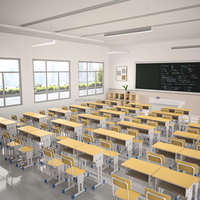 Ensemble bureau et chaise réglables en hauteur Shanfeng en métal durable pour les études quotidiennes des élèves du primaire et du secondaire