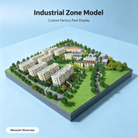 Maquette architecturale personnalisée de parc industriel avec bâtiments d'usine et ceinture verte