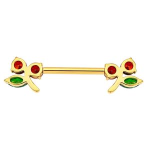 Piercing Stories Piercing <span class=keywords><strong>de</strong></span> Pezón sin Rosca F136 <span class=keywords><strong>de</strong></span> Titanio ASTM F136 14G con Forma <span class=keywords><strong>de</strong></span> Cereza y Circonita Cúbica - Product Image 6