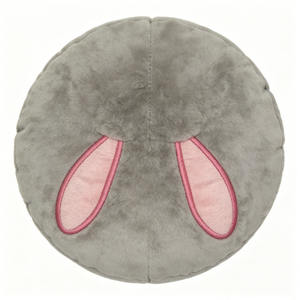 Custom Grey Bunny Face Plush Keychain with Mesh Lining Cute Rabbit <b>Stuffed</b> <b>Toy</b> - Product Image 4