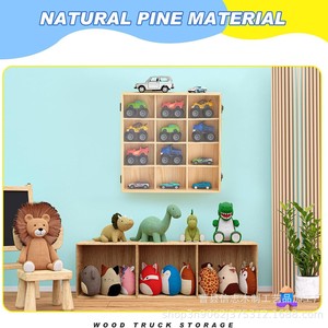 Estante de exhibición de madera para camiones, gabinete de 12 ranuras, estantería de pared de 4 niveles para almacenamiento de Monster Trucks - Product Image 3