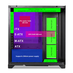 SNOWMAN E-ATX boîtier d'ordinateur double face en <span class=keywords><strong>verre</strong></span> <span class=keywords><strong>trempé</strong></span> <span class=keywords><strong>meilleur</strong></span> grand boîtier <span class=keywords><strong>PC</strong></span> avec port de refroidissement par eau de type C et ventilateur - Product Image 4