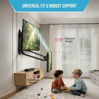 Support mural motorisé inclinable et pivotant pour téléviseur avec télécommande intelligente pour foyer et home cinéma