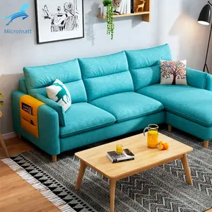 Customizable Japanese Style Practical Blue Color Living Room Furniture 3 Seaters Sofa Set