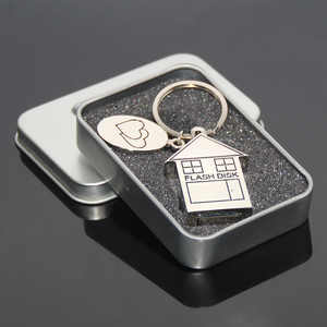 Porte-clés à mémoire 4/8/16/32/64/128GB Porte-clés à clé USB Porte-clés promotionnel Porte-clés maison Porte-clés USB en alliage de zinc métallique - Product Image 5