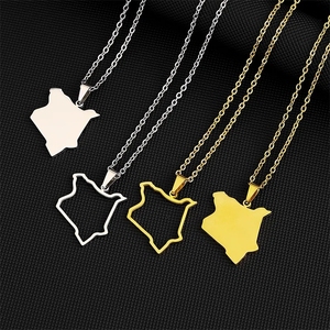 Stainless Steel Kenya Map Pendant Necklace - Gold Plated, Africa Country Jewelry Gift - View #2