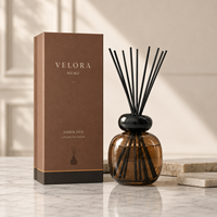 Diffuseur de parfum d'ambiance de luxe 120 ml, bâtonnets inclus, OEM, marque privée, parfum personnalisé, flacon en verre, coffret cadeau, écologique, sécurité professionnelle