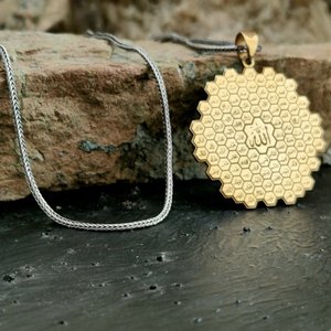 Commercio all'ingrosso <span class=keywords><strong>di</strong></span> alta qualità 18k placcato oro 99 <span class=keywords><strong>nomi</strong></span> <span class=keywords><strong>di</strong></span> <span class=keywords><strong>Allah</strong></span> collana in acciaio inox medaglione musulmano ciondolo Asma Ul Husna collana - Product Image 3