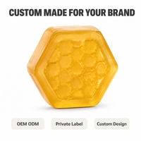 Savon Solide Artisanal au Miel, Teinte Or, Infusé au Miel, Nettoyant Visage et Corps, Étiquette Privée Personnalisée
