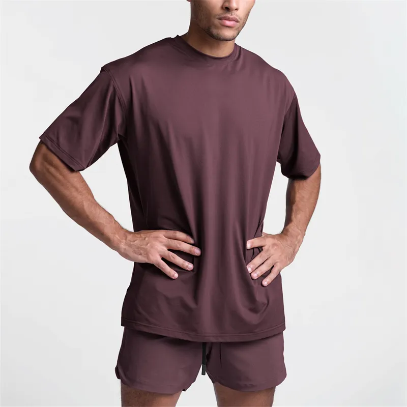 고품질 라운드 넥 트레이닝 체육관 빠른 건조 티셔츠 남성 도매 일반 근육 맞춤 짧은 소매 슬림 핏 남성 T 셔츠와 P