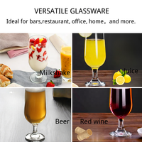 Logo personnalisé Chopes à bière classique Vente en gros Verre à jus soufflé à la main dans plusieurs styles Verre à bière demi-cour