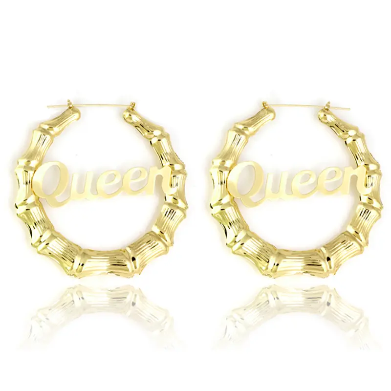 Orecchini a cerchio personalizzati in oro placcato oro personalizzato in argento Customlarge grande stile personalità orecchini di alta classe per le donne