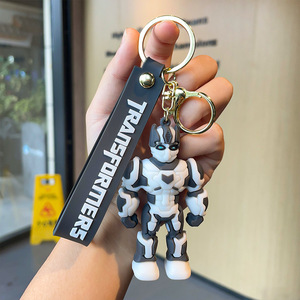 3D American Movies Optimus Primes Personaje de dibujos animados suave llaveros de goma de PVC suave Bumblebeed llavero - Product Image 2