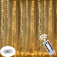 Factory Outlets Twinkle Star USB 3x3m 300 LED Kupferdraht Vorhang Stern Lichterketten Hochzeits dekoration 8 Modi LED Lichterketten