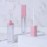 2025 nouveauté vide brillant à lèvres Tube avec brosse rose brillant à lèvres Tube cosmétique baume à lèvres Chine emballage en gros