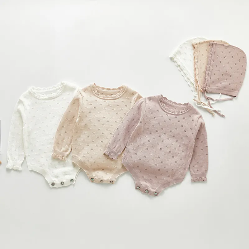 Barboteuse en laine tricotée pour bébés garçons filles, vêtements pour nouveau-nés de 0 à 3 ans, combinaison d'été pour nourrissons