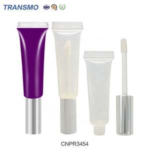 Emballage de tube de brillant à lèvres transparent vide, contenants de brillant à lèvres à presser vides, tubes de brillant à lèvres roses, tube de brillant à lèvres à presser - Product Image 1