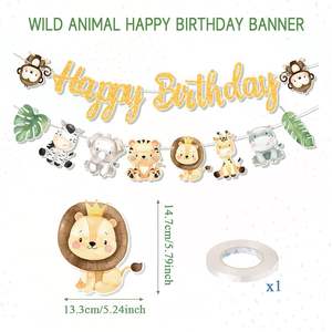 Banderines Colgantes para Baby Shower con Temática de Sirenas, Animales de la Selva y Mariposas, Decoración Creativa y Personalizada para Fiestas de Cumpleaños Infantiles - Product Image 6