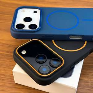 Funda Magnética para iPhone 17 Pro Max, con Anillo Fino de Bloques de Color, Funda Mate Antigolpes de Cobertura Total para iPhone 16/15 - Product Image 3