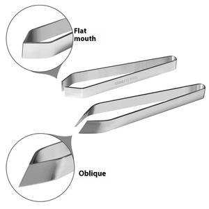 Pince à épiler en acier inoxydable et silicone durable pour poils fins, type « pied de cochon » et « arête de poisson », résistante au lave-vaisselle, vente en gros - Product Image 1