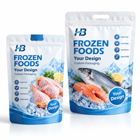 Op maat gemaakte, hoog-barrière diepvriesverpakkingen met ziplock sluiting voor kippenbout, zalm, visfilet en hele vis.