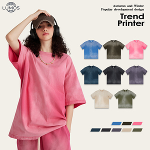 T-shirts pour hommes à manches courtes, 100% coton, coupe oversize, lavage enzymatique, personnalisables, haute qualité, style urbain, du fabricant - Product Image 2